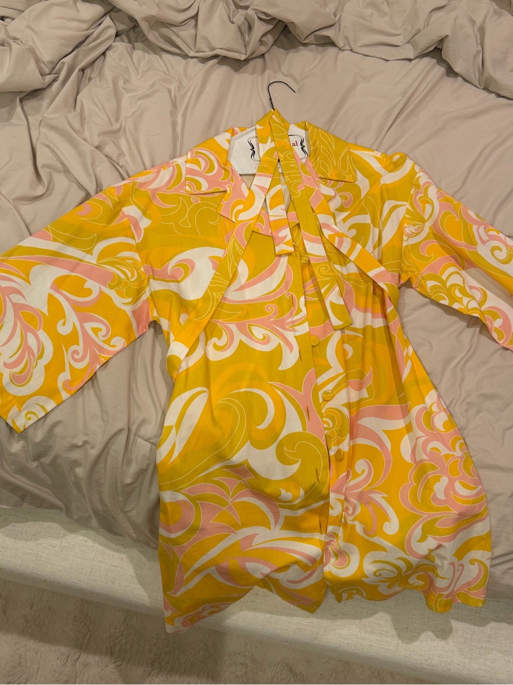 Emilio Pucci Albizia Dress Yellow & Pink size US 6 S/M